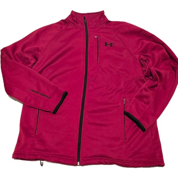 Under Armour M Full Zip Sweatshirt Jacket Res Black Fleece Pockets - Picture 1 of 8